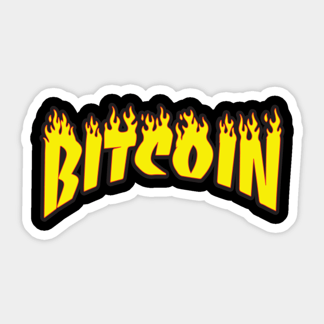 Bitcoin in Flames Cryptocurrency Sticker by fuseleven